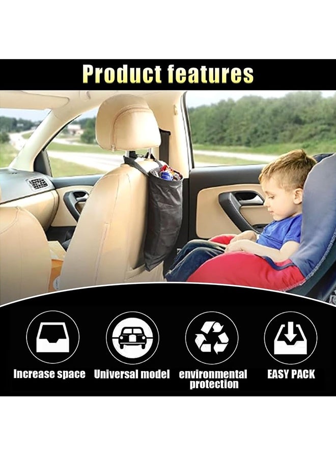 كيسان قمامة للسيارة، سلة مهملات محمولة للسيارة، كيس قمامة معلق عالمي، سلة مهملات مقاومة للماء بفتحة مرنة، منظم للسيارة، ملحقات السيارات للسيارة والمنزل والأنشطة الخارجية. - Image 4